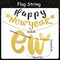 Gold Black Happy New Year Party Decorations with Happy New Year Banner Paper Fans Tissue Pom Poms Decorations New Year Eve Party Supplies 2025